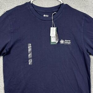 NEW Alpine Design Mens Medium T Shirt Short Sleeve Tee Navy Blue Organic Cotton